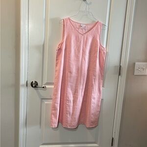 J. Jill Light Pink Linen A-Line Midi Women’s  Sleeveless Dress.